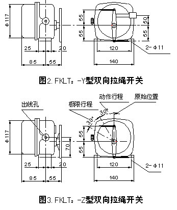 FKLT2-Y雙向拉繩開關(guān)操作簡便價格合理